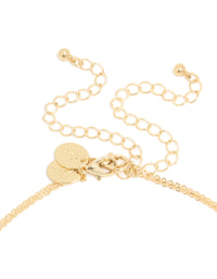 Gold Plated Cubic Zirconia & Pearl Layered Necklace - link has visual effect only