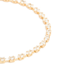 Gold Plated Cubic Zirconia Oval Tennis Bracelet - link has visual effect only