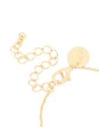 Gold Plated Cubic Zirconia Linked Circle Bracelet - link has visual effect only