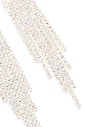 Silver Diamante Fringe Drop Earrings - link has visual effect only