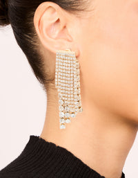 Gold Diamante Cupchain Drop Earrings - link has visual effect only