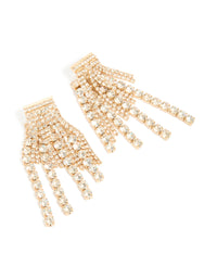 Gold Diamante Cupchain Drop Earrings - link has visual effect only