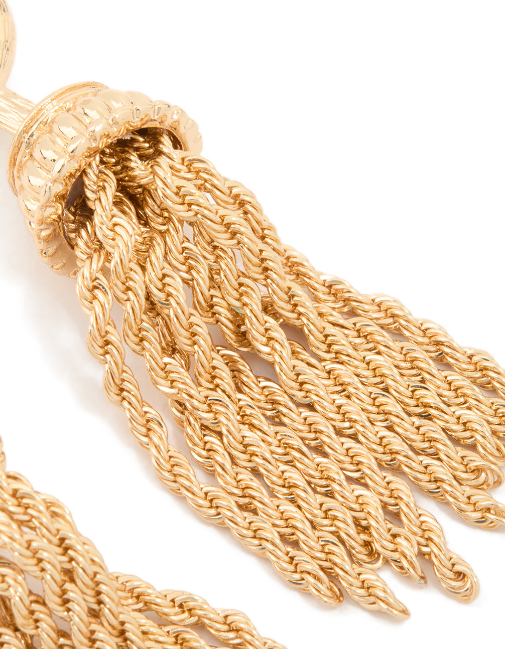 Gold Tassel Drop Earrings