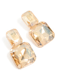 Gold Diamante Stud Earrings - link has visual effect only