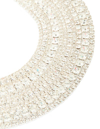 Silver Diamante Cup Chain Layered Choker Necklace - link has visual effect only