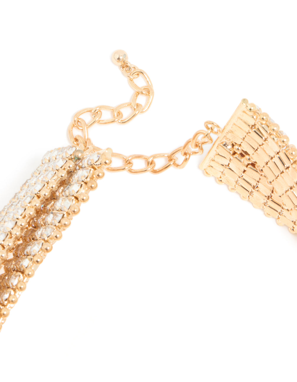 Gold Diamante Dainty Choker Necklace