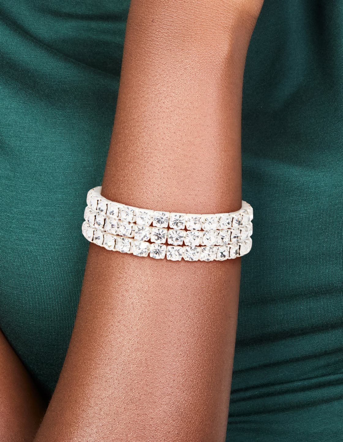 Silver Diamante Statement Bracelet