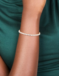 Silver Cubic Zirconia Circle Bezel Tennis Bracelet - link has visual effect only