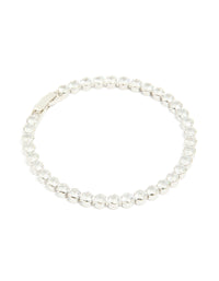Silver Cubic Zirconia Circle Bezel Tennis Bracelet - link has visual effect only