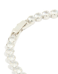 Silver Cubic Zirconia Circle Bezel Tennis Bracelet - link has visual effect only