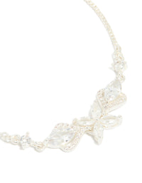 Silver Cubic Zirconis Flower Marquise Vintage Toggle Bracelet - link has visual effect only