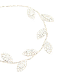 Silver Cubic Zirconia Multi Leaf Toggle Bracelet - link has visual effect only