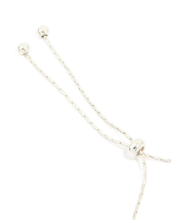 Silver Cubic Zirconia Multi Leaf Toggle Bracelet