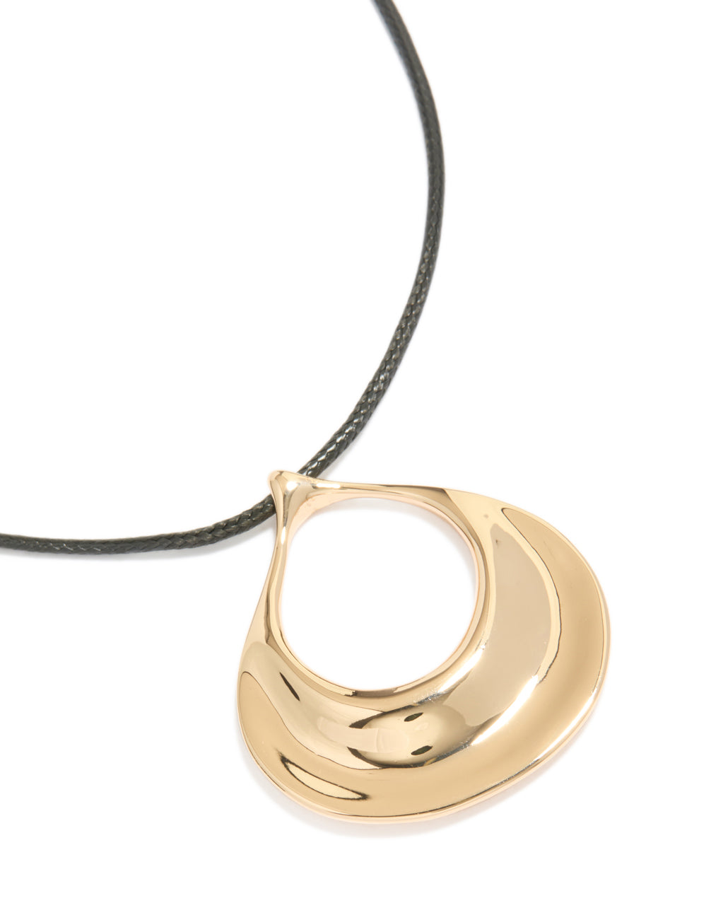 Gold Open Orb Pendant Cord Necklace