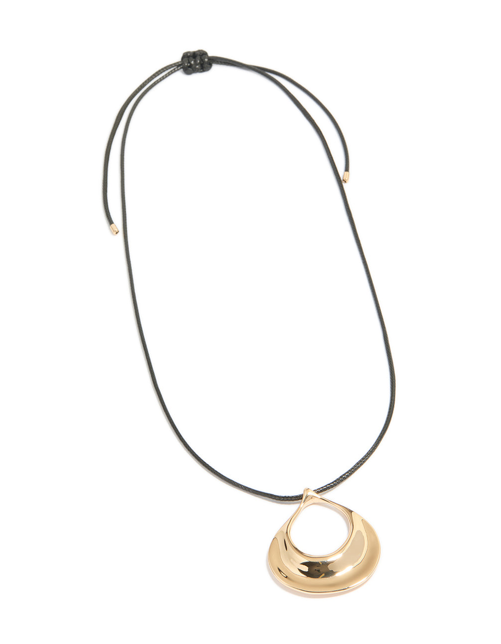 Gold Open Orb Pendant Cord Necklace