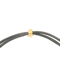Waterproof Gold Plated Stainless Steel Large Bubble Letter M Cord Necklace - link has visual effect only