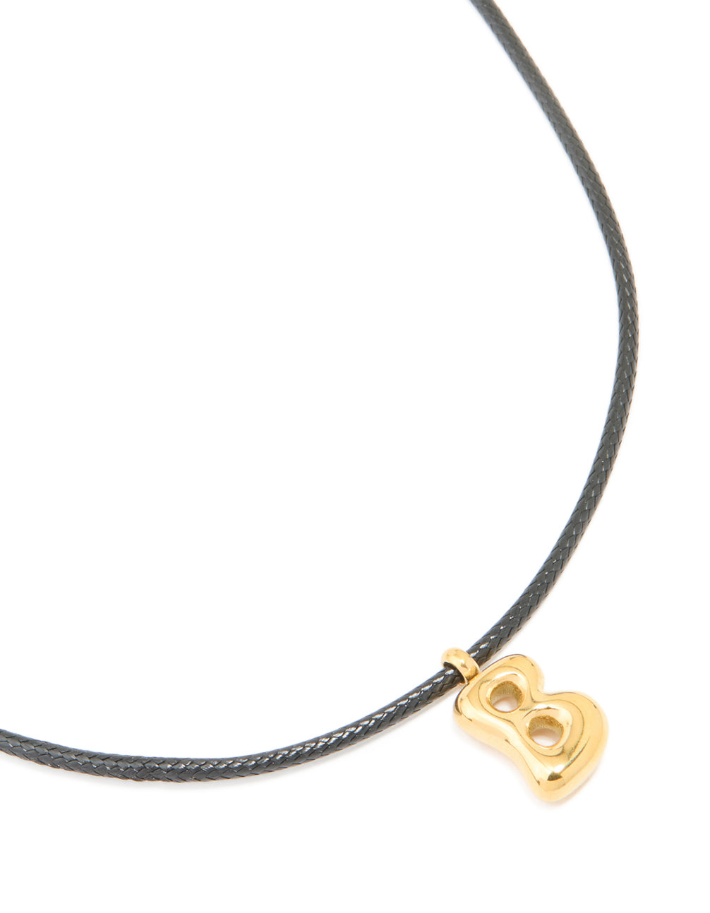 Waterproof Gold Plated Stainless Steel Large Bubble Letter B Cord Necklace