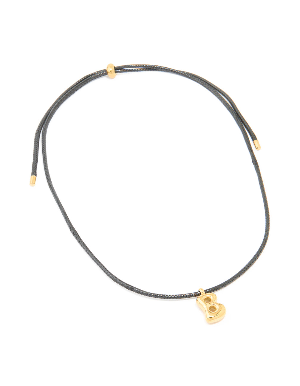 Waterproof Gold Plated Stainless Steel Large Bubble Letter B Cord Necklace