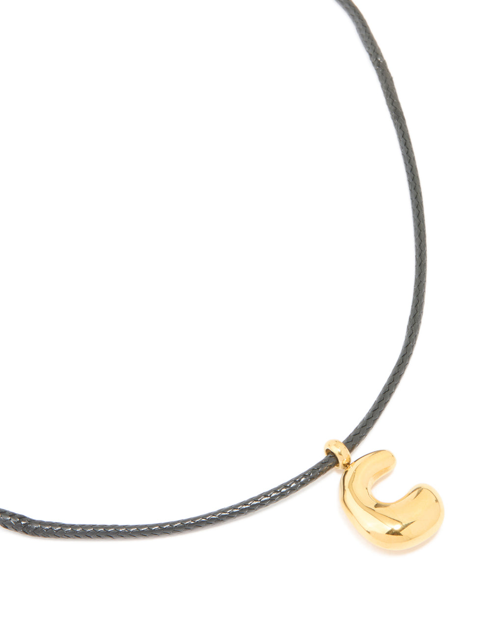 Waterproof Gold Plated Stainless Steel Large Bubble Letter C Cord Necklace