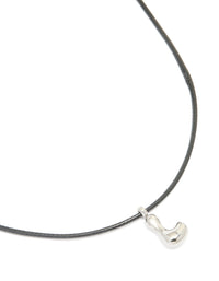 Waterproof Stainless Steel Bubble Large Bubble Letter L Cord Necklace - link has visual effect only