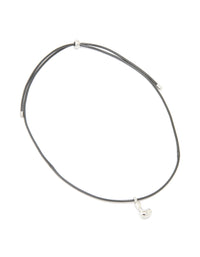 Waterproof Stainless Steel Bubble Large Bubble Letter L Cord Necklace - link has visual effect only