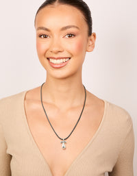 Waterproof Stainless Steel Large Bubble Letter T Cord Necklace - link has visual effect only