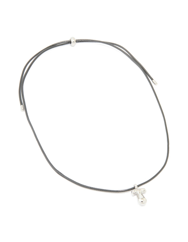 Waterproof Stainless Steel Large Bubble Letter T Cord Necklace