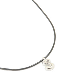 Waterproof Stainless Steel Large Bubble Letter S Cord Necklace - link has visual effect only