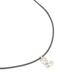 Waterproof Stainless Steel Large Bubble Letter E Cord Necklace - link has visual effect only