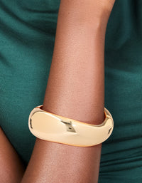 Gold Chunky Wave Hinged Bangle - link has visual effect only
