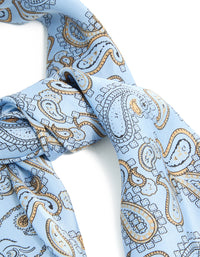 Light Blue Paisley Printed Fabric Scarf - link has visual effect only