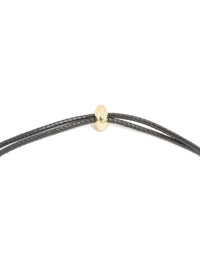 Gold Pebble Black Tassel Cord Necklace - link has visual effect only