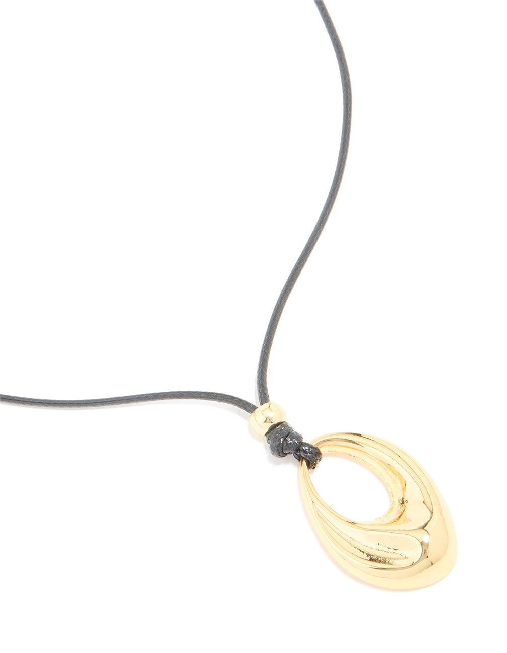 Waterproof Gold Plated Stainless Steel Molten Drop Pendant Cord Necklace