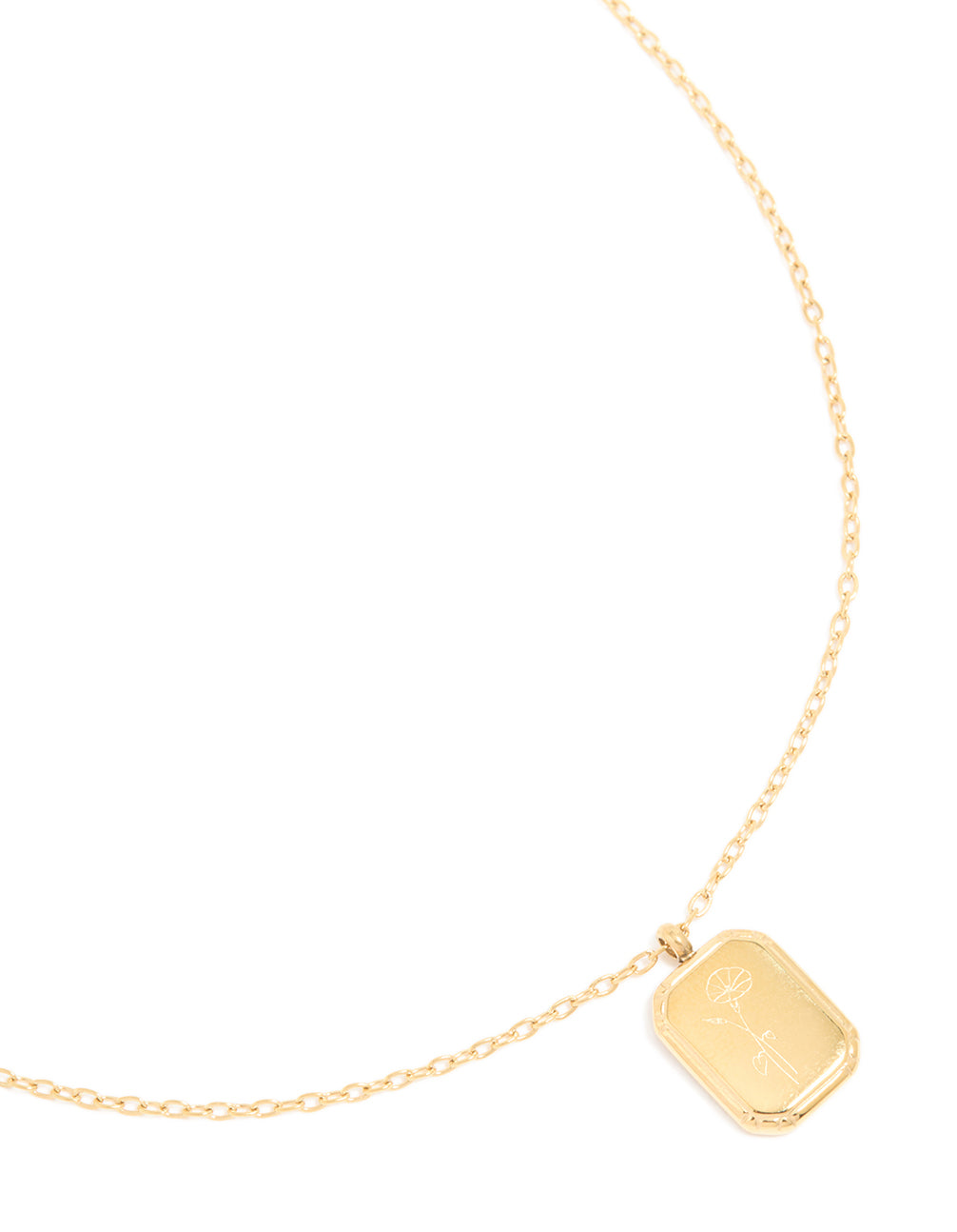 Floral Gold Plated Stainless Steel Waterproof Gold Necklace