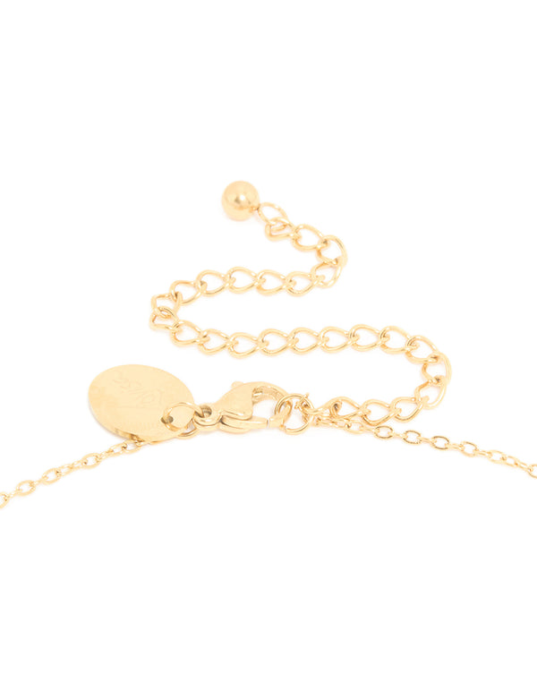 Waterproof Gold Plated Stainless Steel Birth Flower July Larkspur Necklace