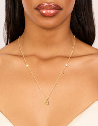Waterproof Gold Plated Stainless Steel Letter B Dainty Pendant Necklace - link has visual effect only