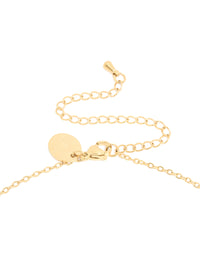 Waterproof Gold Plated Stainless Steel March Blue Cubic Zirconia Birthstone Necklace & Earrings Set - link has visual effect only