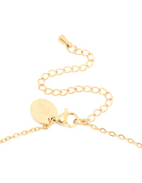 Waterproof Gold Plated Stainless Steel January Red Cubic Zirconia Birthstone Necklace & Earrings Set - link has visual effect only