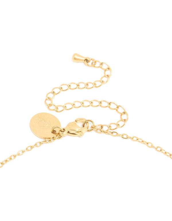 Waterproof Gold Plated Stainless Steel June Cubic Zirconia Birthstone Necklace & Earrings Set