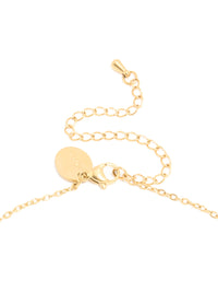 Waterproof Gold Plated Stainless Steel July Red Cubic Zirconia Birthstone Necklace & Earrings Set - link has visual effect only