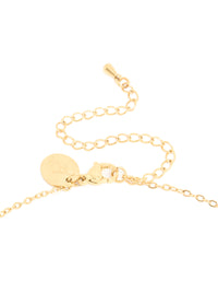 Waterproof Gold Plated Stainless Steel October Pink Cubic Zirconia Birthstone Necklace & Earrings Set - link has visual effect only