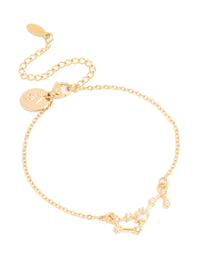 Waterproof Gold Plated Stainless Steel Cubic Zirconia Scorpio Zodiac Sign Bracelet - link has visual effect only