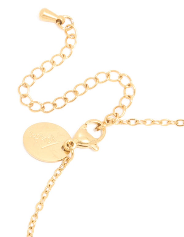 Waterproof Gold Plated Stainless Steel August Light Green Cubic Zirconia Birthstone Bracelet