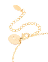 Waterproof Gold Plated Stainless Steel Cubic Zirconia Cancer Zodiac Sign Bracelet - link has visual effect only