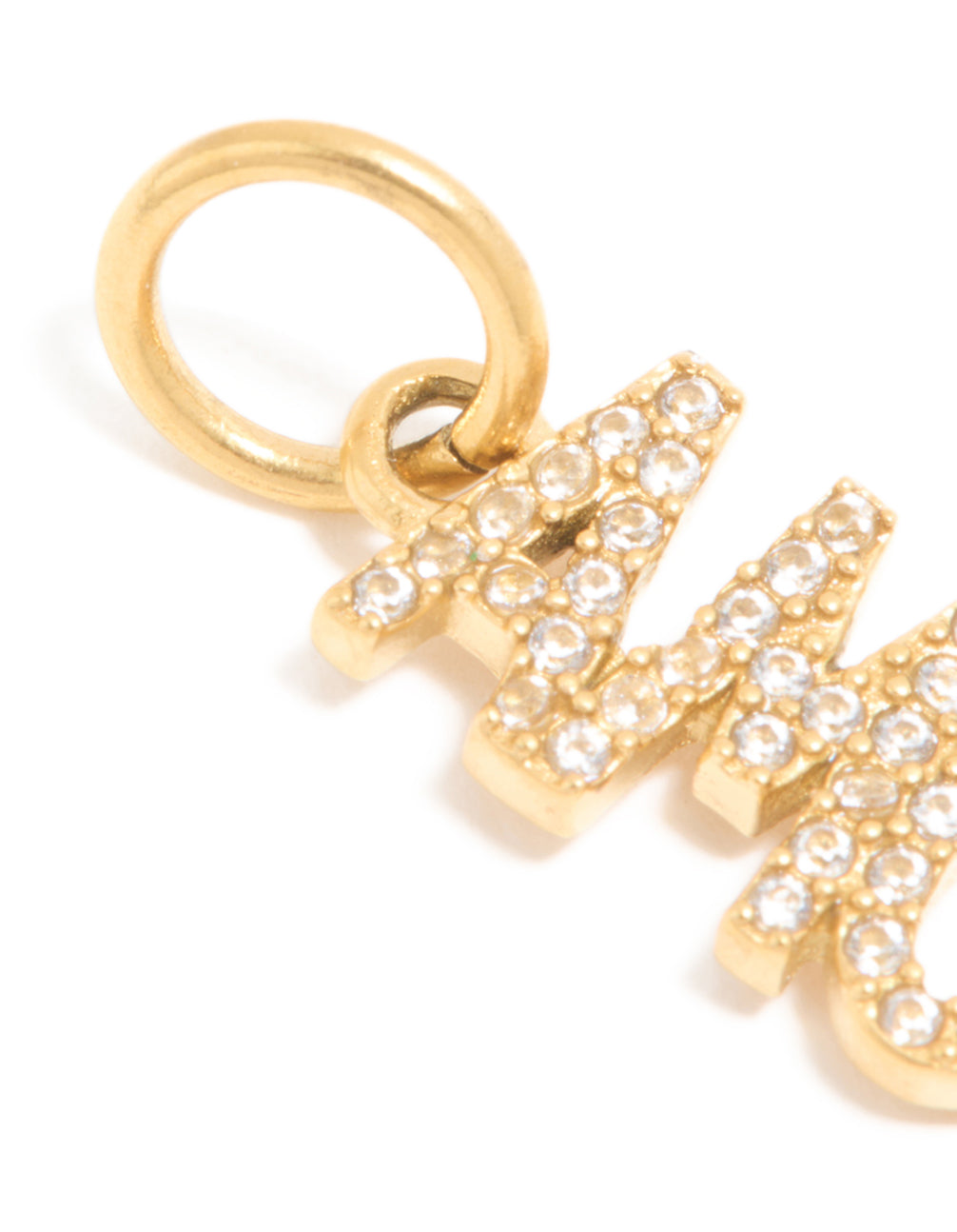 Waterproof Gold Plated Stainless Steel Cubic Zirconia Amore Charm