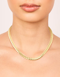 Waterproof Gold Plated Stainless Steel Interlock Chain Necklace - link has visual effect only