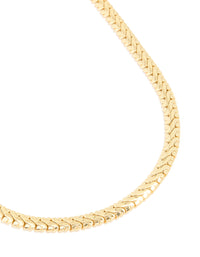 Waterproof Gold Plated Stainless Steel Interlock Chain Necklace - link has visual effect only