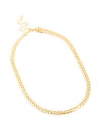 Waterproof Gold Plated Stainless Steel Interlock Chain Necklace - link has visual effect only