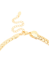 Waterproof Gold Plated Stainless Steel Interlock Chain Necklace - link has visual effect only