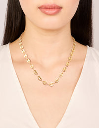 Waterproof Gold Plated Stainless Steel Marina Chain Necklace - link has visual effect only